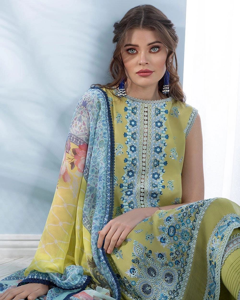 Sobia Nazir Green Luxury Lawn Collection Replica