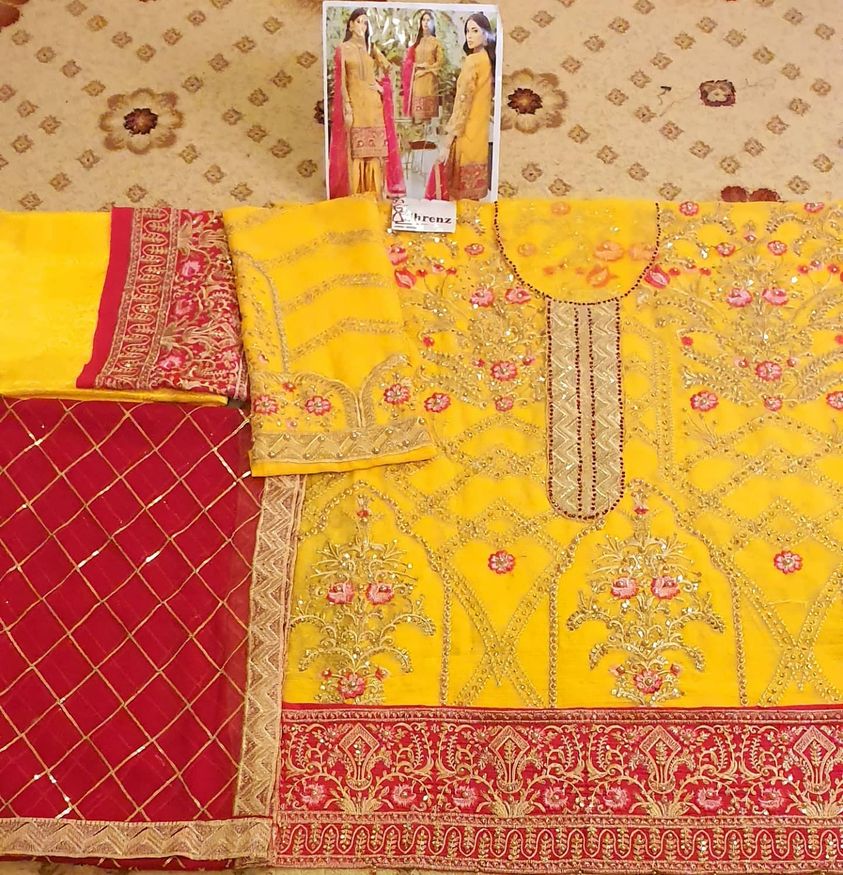 Shrenz Yellow Mehendi Collection Replica