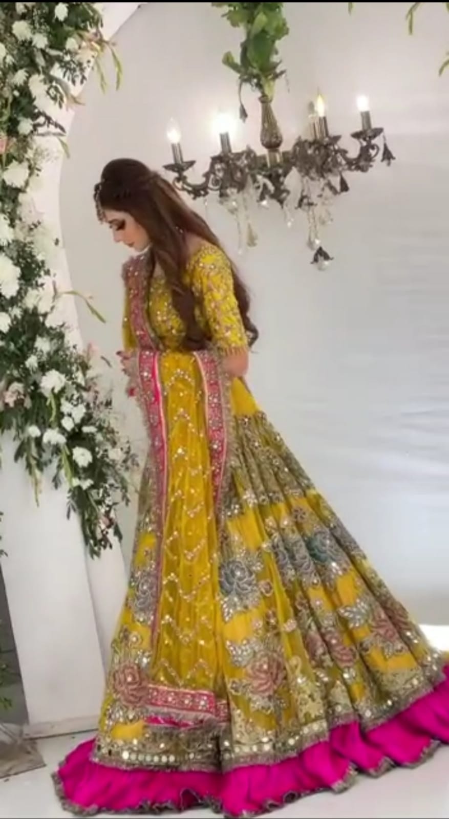 Kashees Yellow Bridal Collection Net Replica