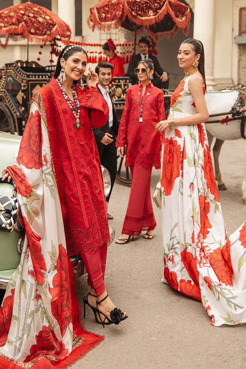 Mushq Red Luxury Lawn Collection Replica