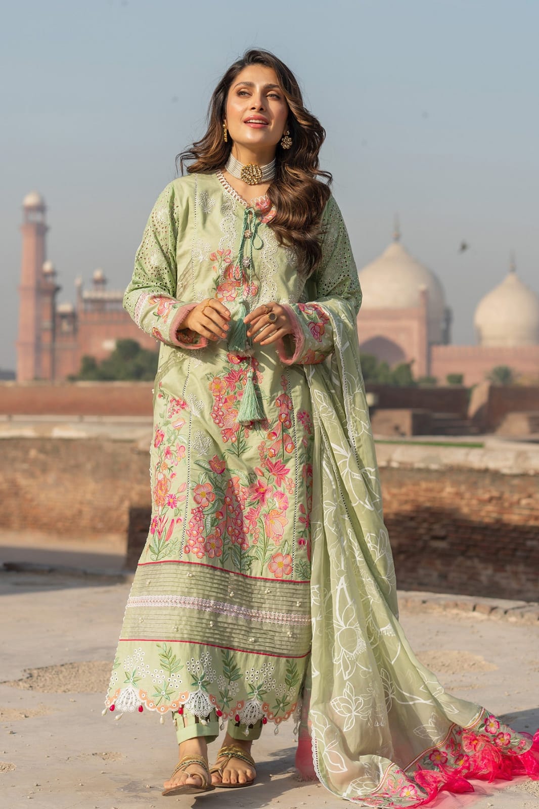Elaf Green Luxury Lawn Collection Replica