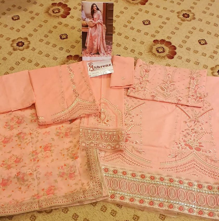 Afrozeh Pink Exclusive Lawn Replica