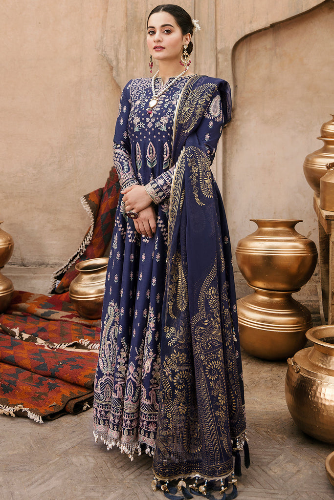Afrozeh Blue Luxury Lawn Collection Replica