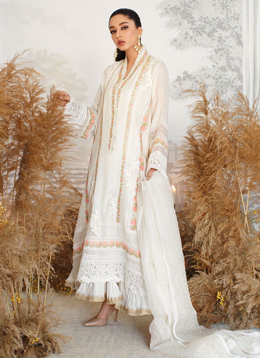 Farida Hasan White Luxury Lawn Collection Replica