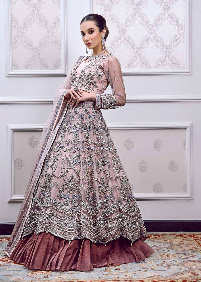 Mehak Yaqoob Pink Bridal Collection Net Maxi Replica
