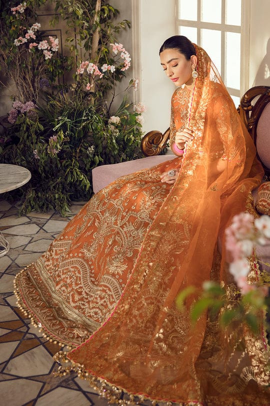 Afrozeh Orange Bridal Collection Organza Replica