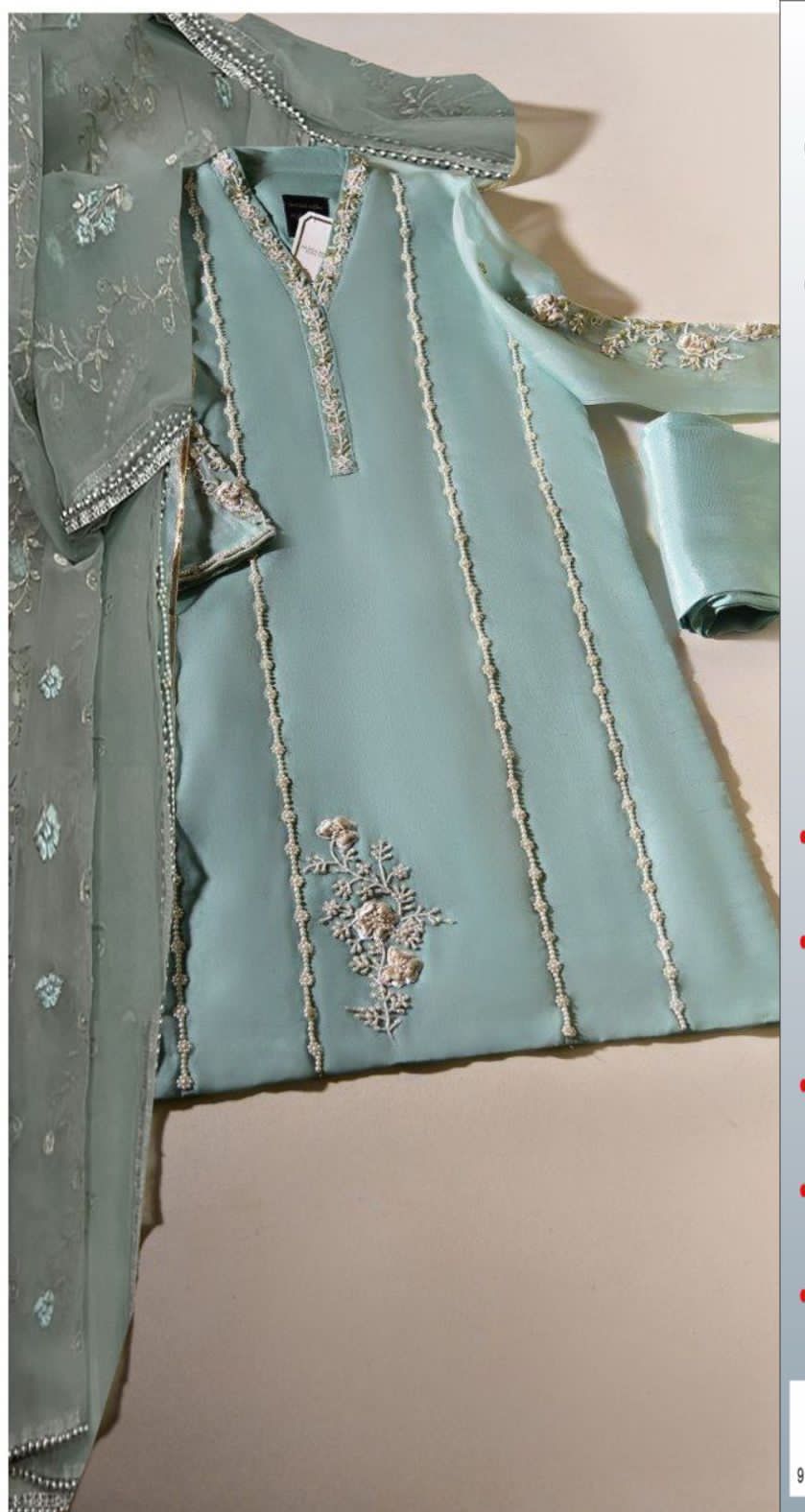 Agha Noor Mint Green Formal Collection Organza Replica