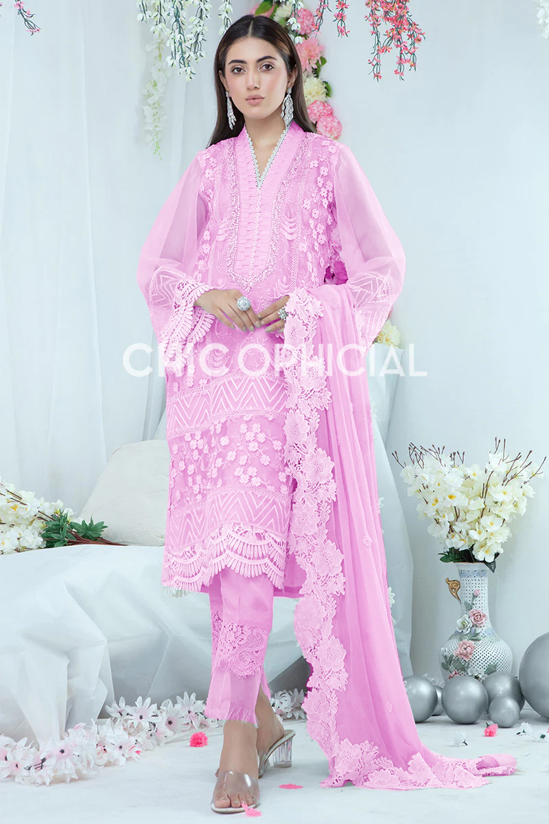 Agha Noor Pink Formal Collection Organza Replica