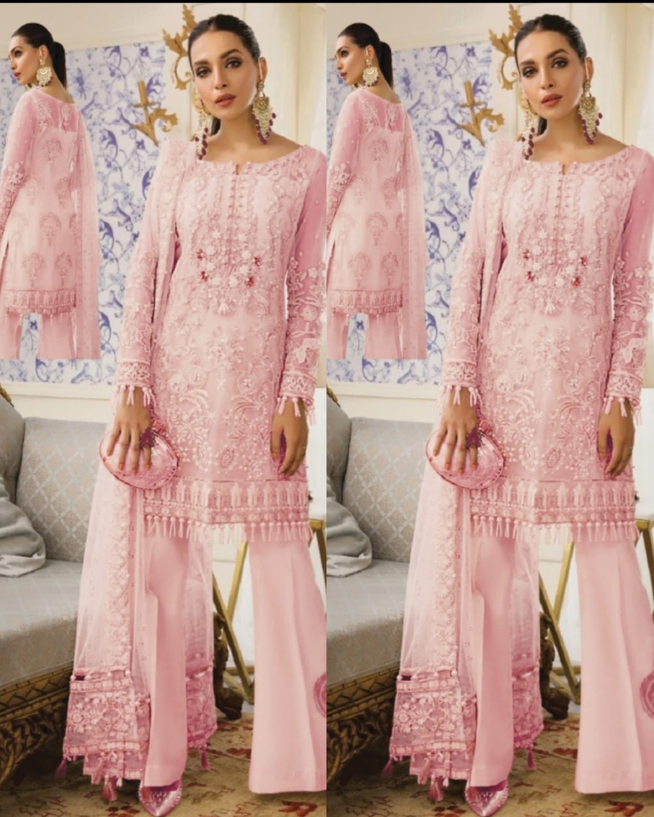 Gulaal Pink Exclusive Collection Net Replica