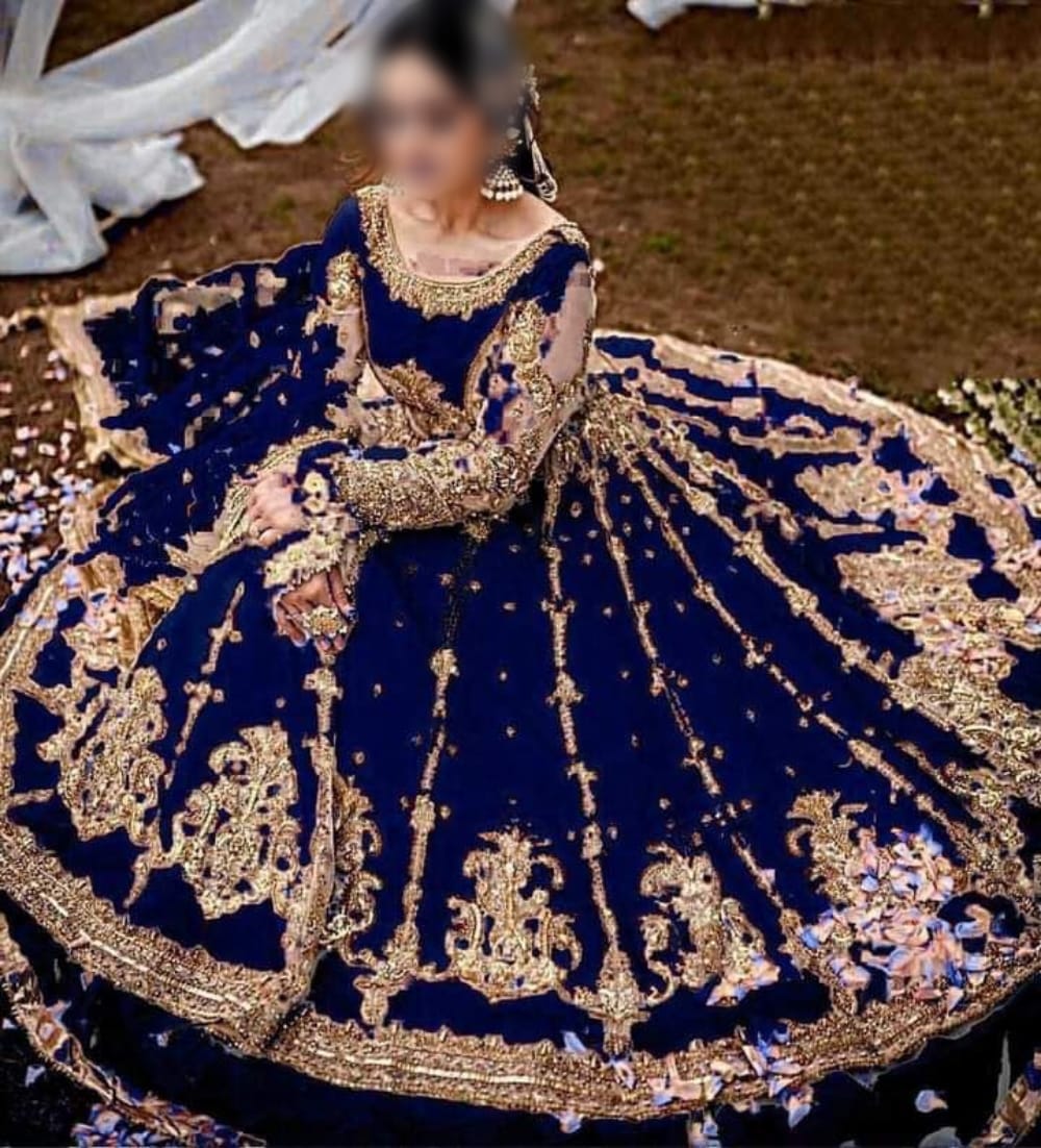 Maha Wajahat Blue Exclusive Formal Collection Net Replica