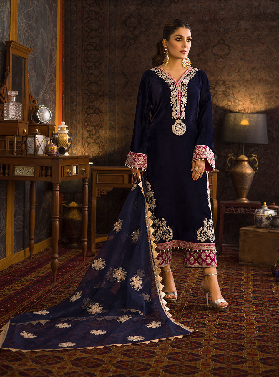 Zainab Chottani Blue Formal Collection Organza Replica