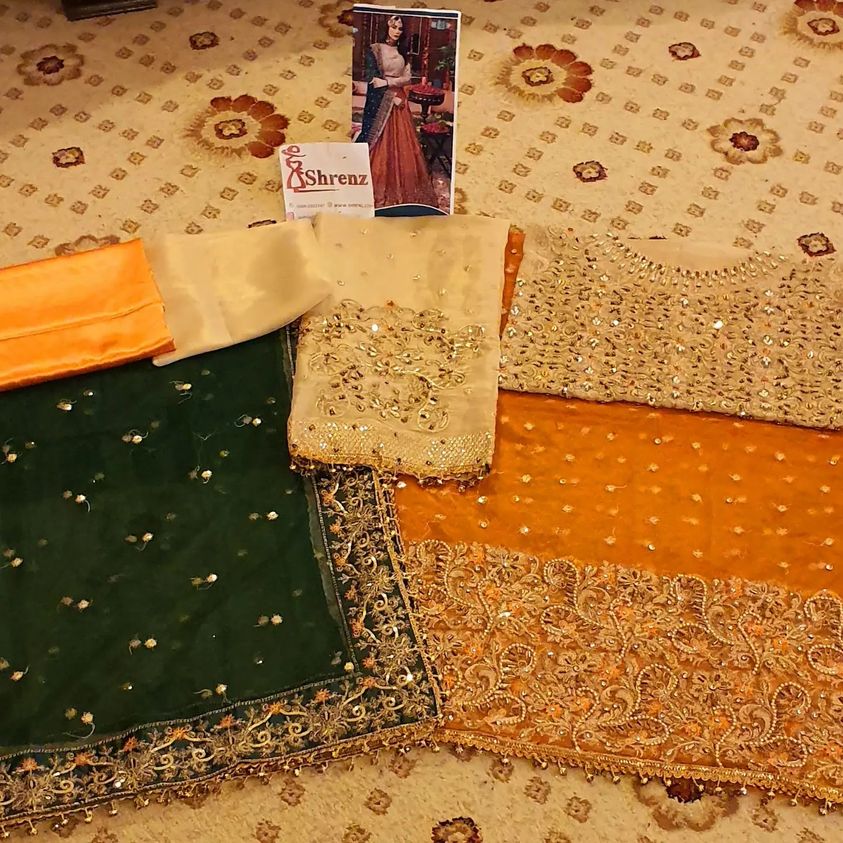 Aisha Imran Orange Bridal Collection Net Replica