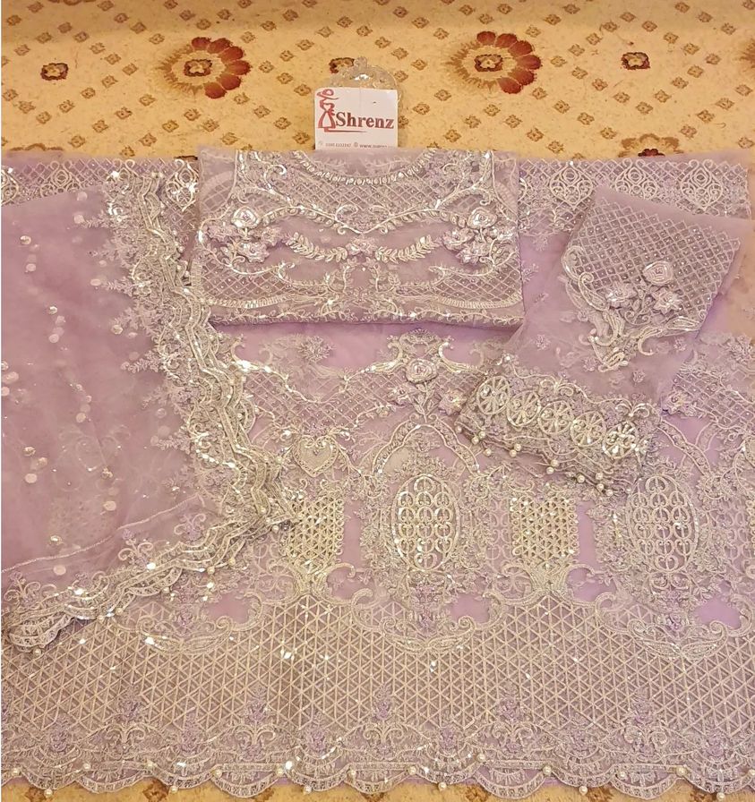 Maria B Purple Bridal Collection Net Replica
