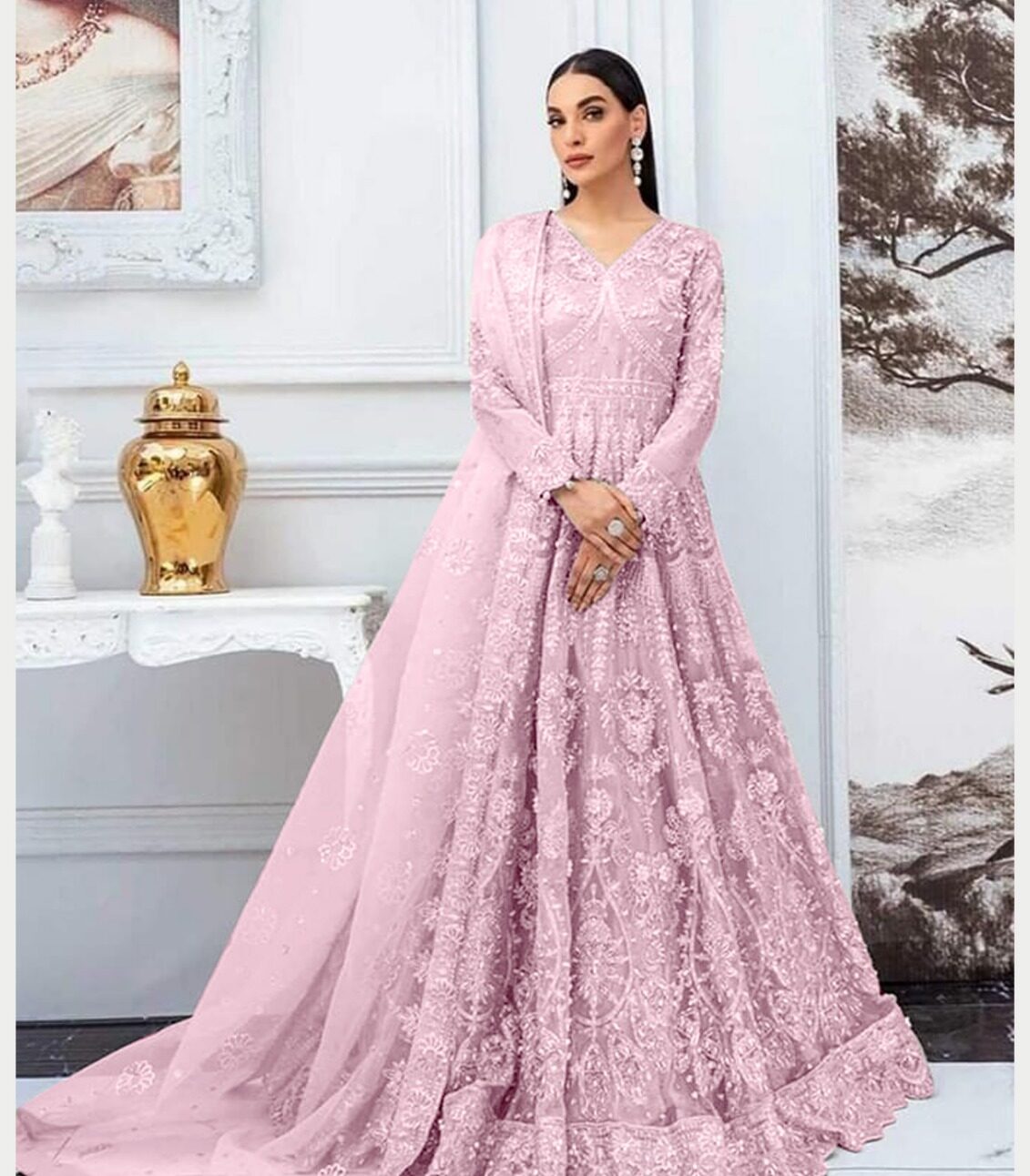 Maryum N Maria Pink Bridal Collection Net Replica