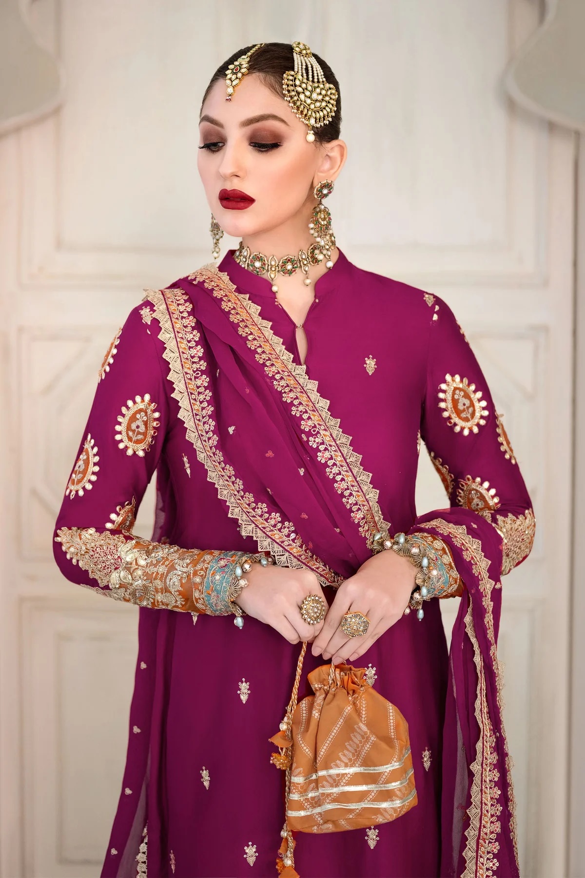 Maria B Shocking Pink Luxury Lawn Collection Replica