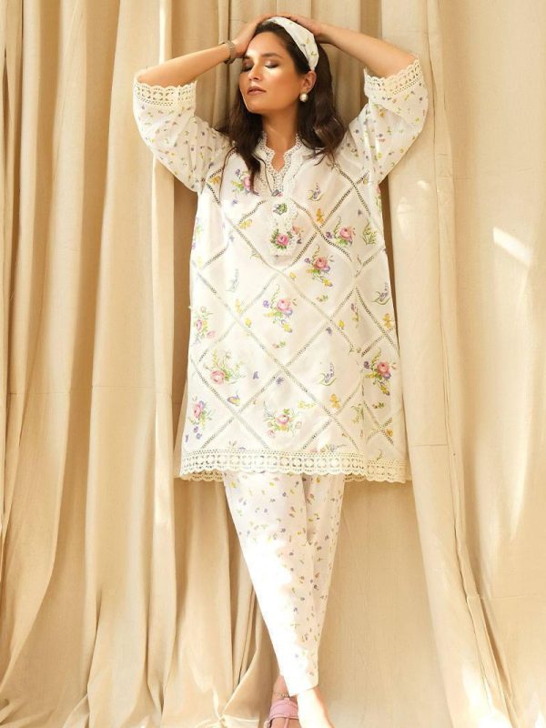 Farida Hassan White Luxury Lawn Collection Replica