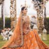 Nameera Orange Bridal Collection Net Gharara Replica