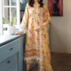 Afrozeh Yellow Luxury Lawn Collection Replica