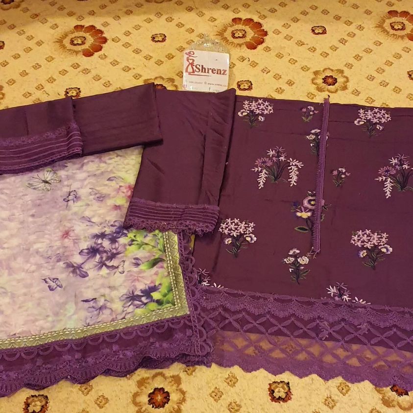 Maria B Purple Embroidered Luxury Lawn Collection Replica