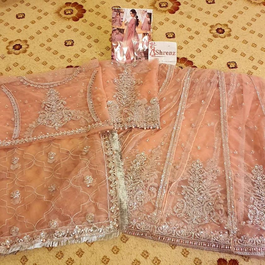 Maha Wajahat Pink Exclusive Formal Collection Net Replica