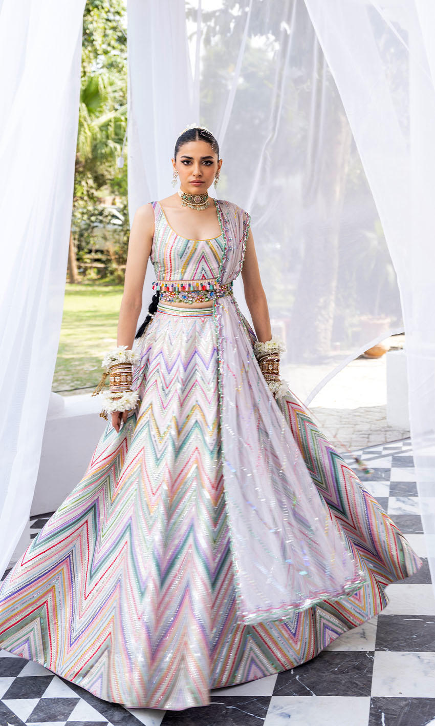 Nomi Ansari Multicolor Bridal Collection Silk Replica