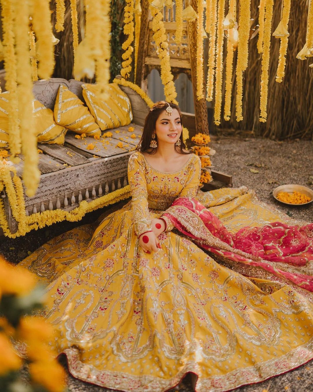 Maha Wajahat Yellow Bridal Collection Net Replica
