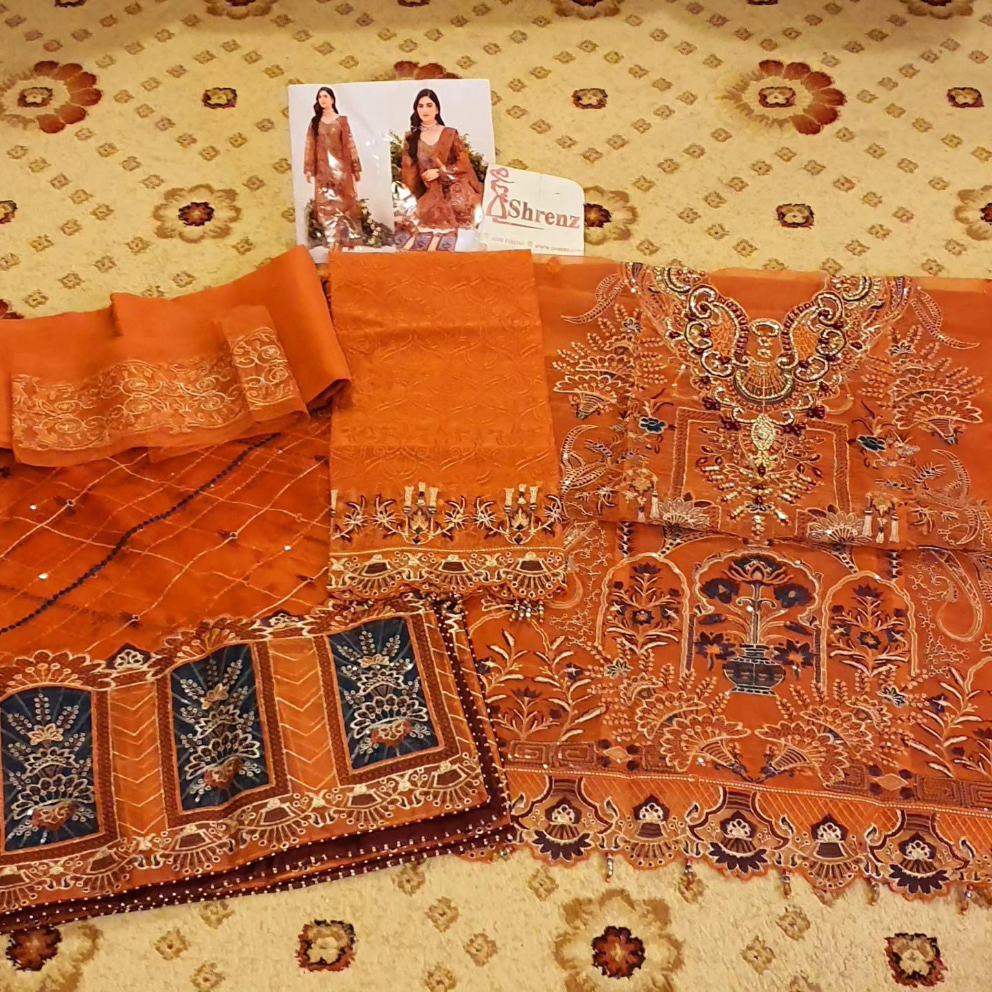 Ramsha Orange Formal Collection Organza Replica
