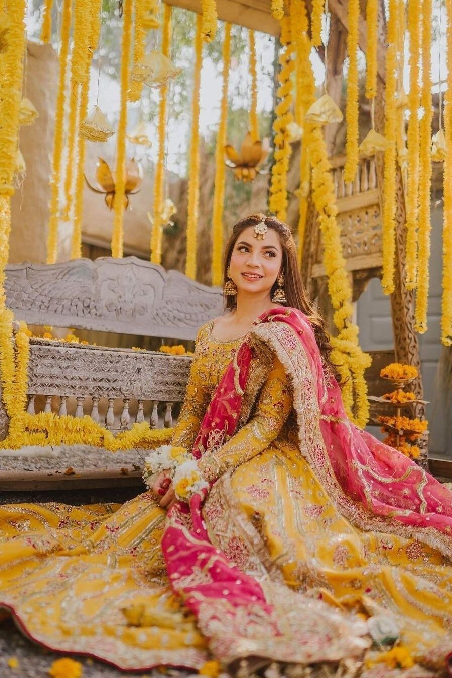 Maha Wajahat Yellow Bridal Collection Net Replica