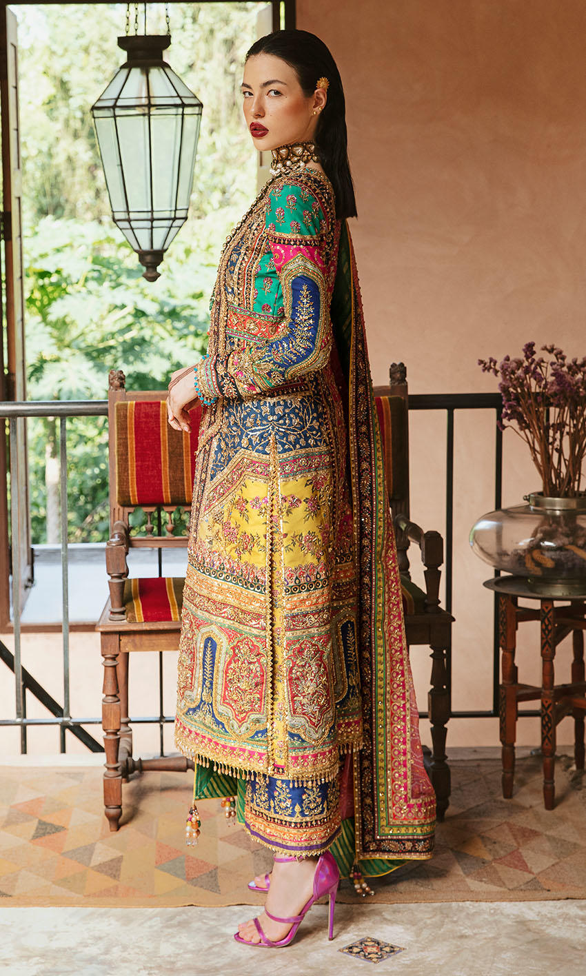Nomi Ansari Multi Digital Printed Silk Formal Collection Replica