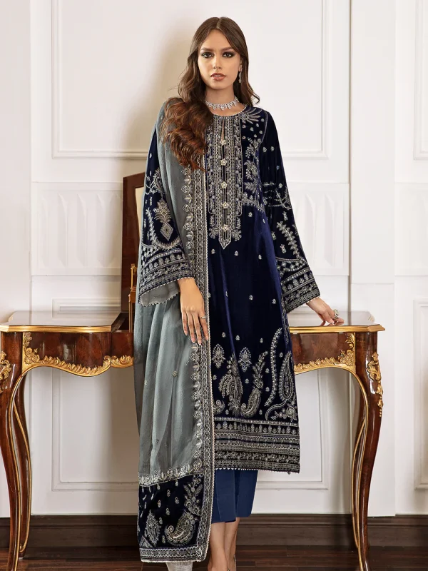 Baroque Blue Formal Collection Velvet Replica