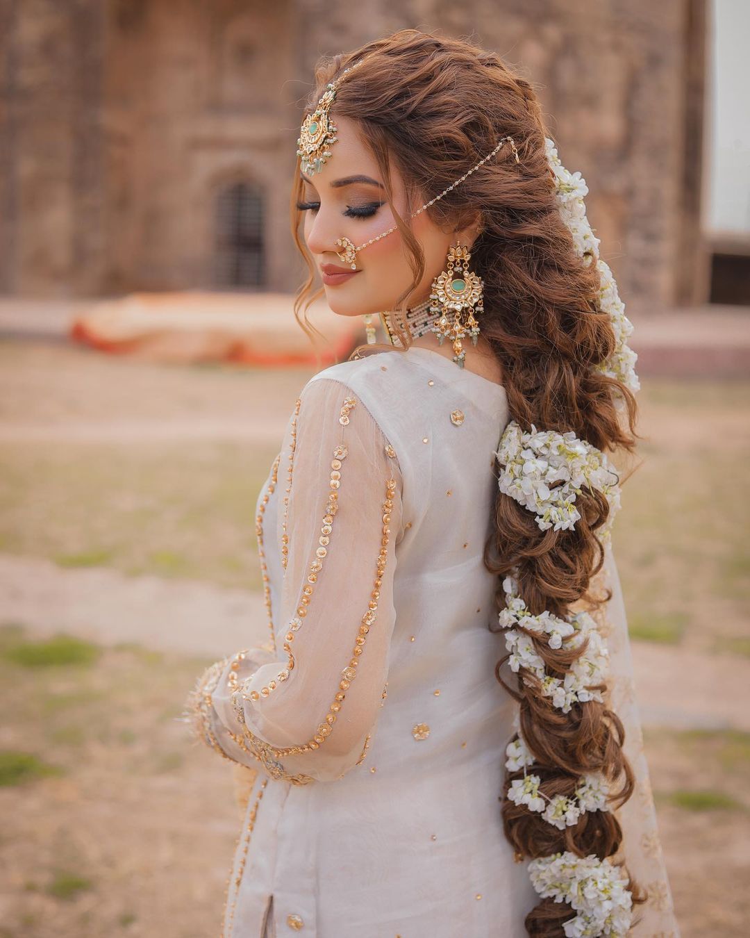 Faiza Saqlain White Gharara Organza Bridal Collection Replica