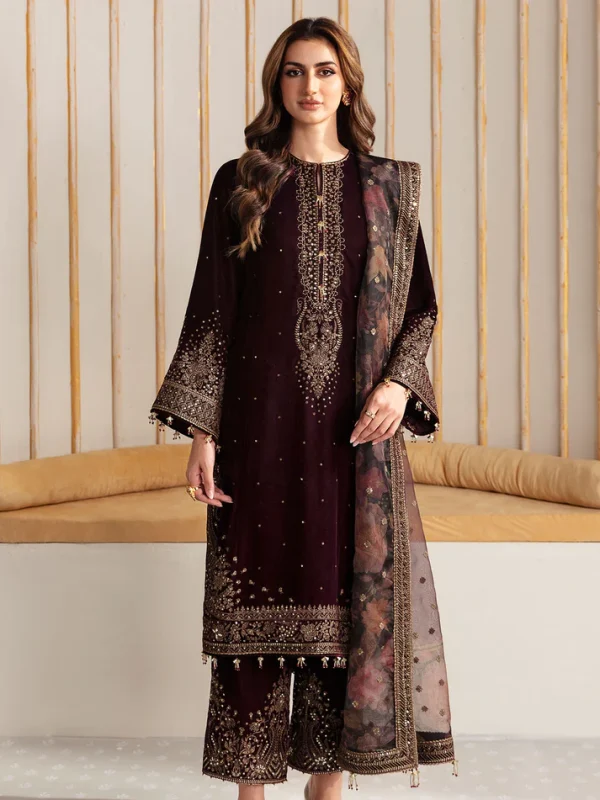 Jazmin Maroon Formal Collection Velvet Replica