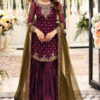 Aisha Imran Purple Bridal Collection Chiffon Replica