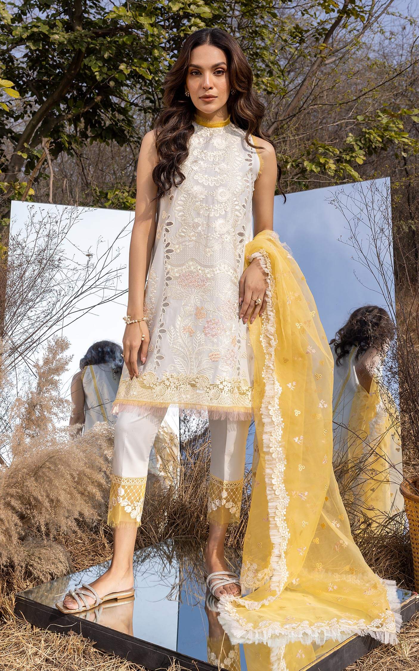 Asifa & Nabeel White Luxury Lawn Collection Replica