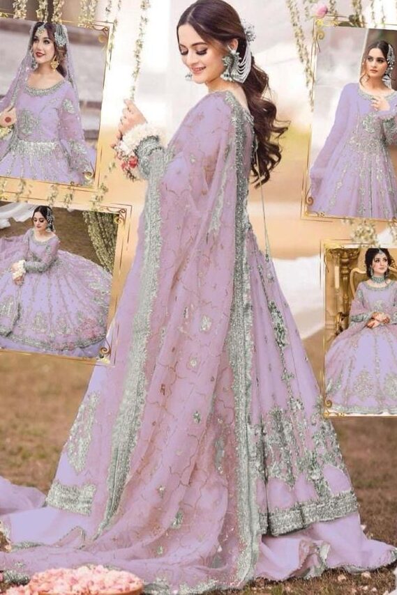 Maha Wajahat Purple Bridal Collection Net Replica