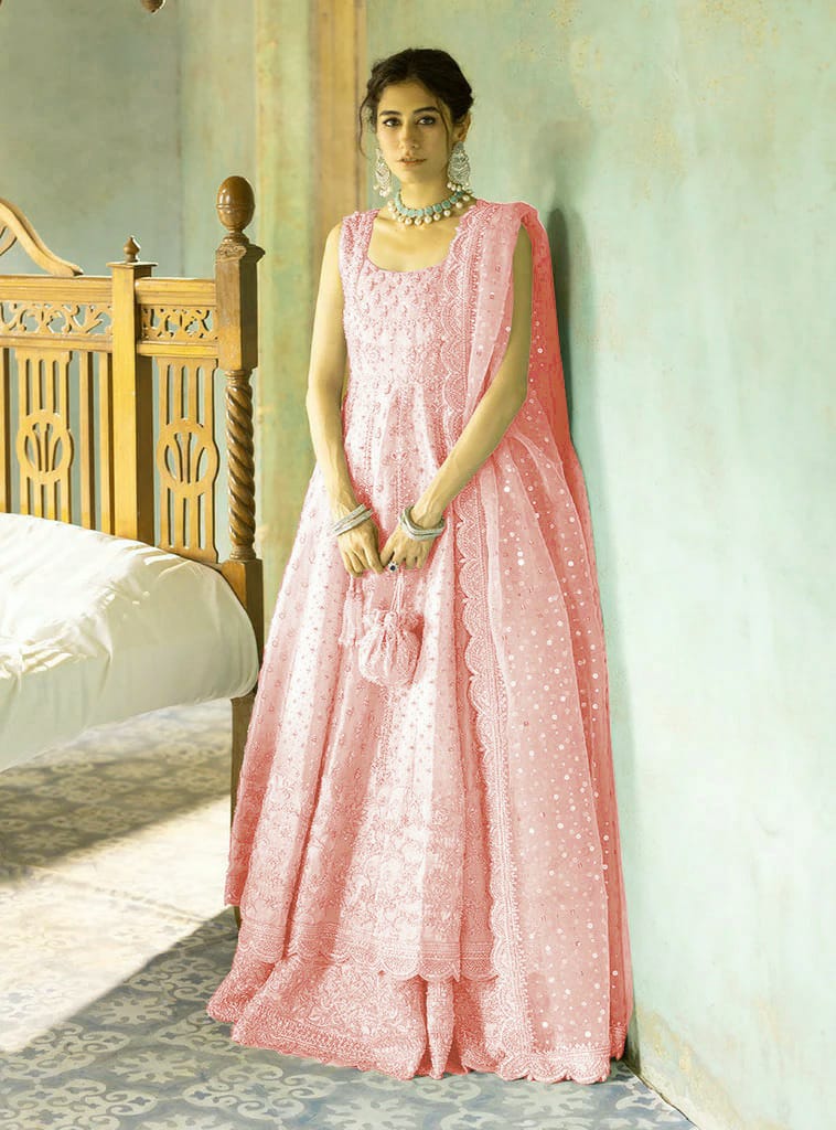 Zainab Chottani Pink Bridal Collection Net Replica