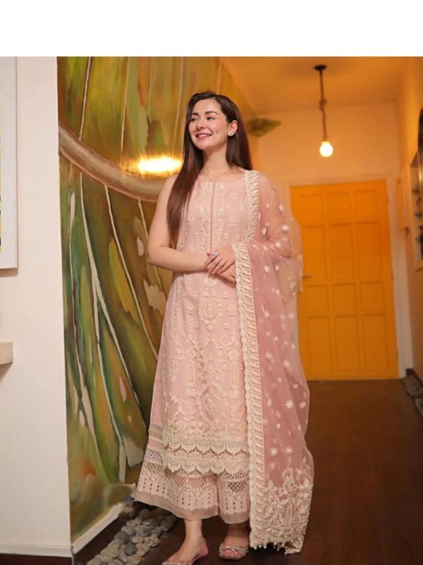 Faiza Saqlain Pink Luxury Lawn Collection Replica