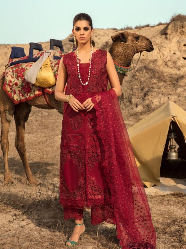 Saira Shakira Red Luxury Lawn Collection Replica