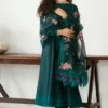 Jazmin Green Frock Luxury Lawn Collection Replica