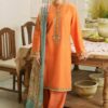 Zara Shahjahan Orange Luxury Lawn Collection Replica