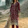 Image Rameen Maroon Luxury Lawn Collection Replica