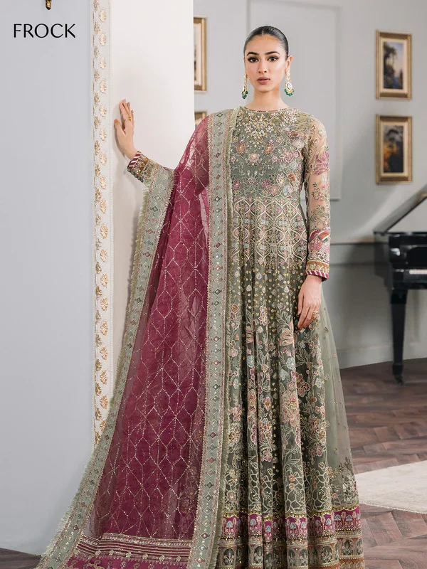 Baroque Green Bridal Collection Net Maxi Replica
