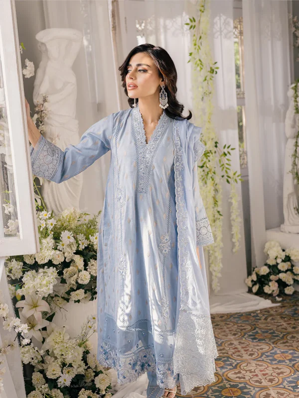 Azure Blue Luxury Lawn Collection Replica