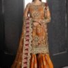 Imrozia Orange Formal Gharara Collection Net Replica