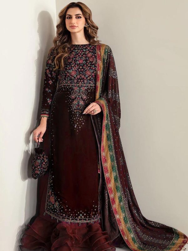 Jazmin Maroon Formal Collection Velvet Replica