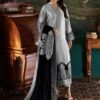 Zainab Chottani Silver Brocade Formal Collection Replica Black Shawl