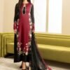 Lulusar Black Digital Printed Silk Collection Replica