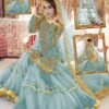 Mahnoor Seagreen Bridal Collection Net Gharara Replica