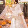 Maha Wajahat White Gharara Bridal Collection Chiffon Replica