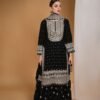 Haseen’s Black Formal Gharara Collection Chiffon Replica